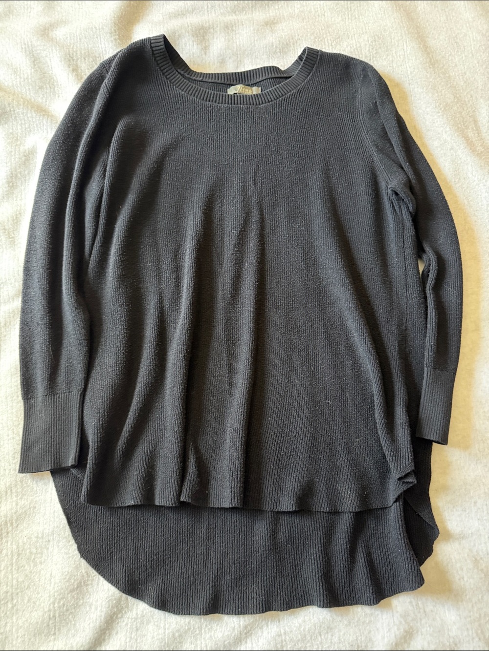 Natural Reflections Black Scoop Neck Longline Sweater